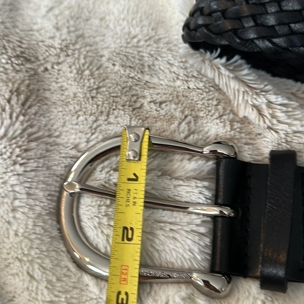 Michael Kors Black Woven Wide Leather Belt Small